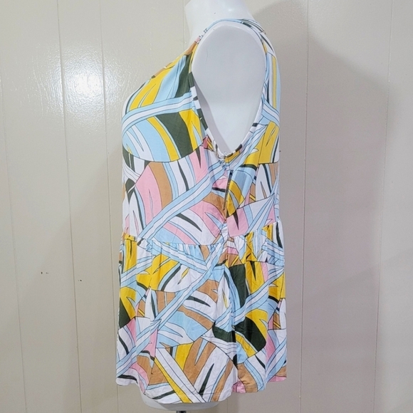 Lane Bryant Multicolor Geometric Sleeveless Pullover Swing Tank Blouse Sz 18/20 - Picture 6 of 6